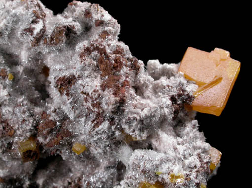 Hydrozincite and Wulfenite from Sierra de Los Lamentos, Chihuahua, Mexico