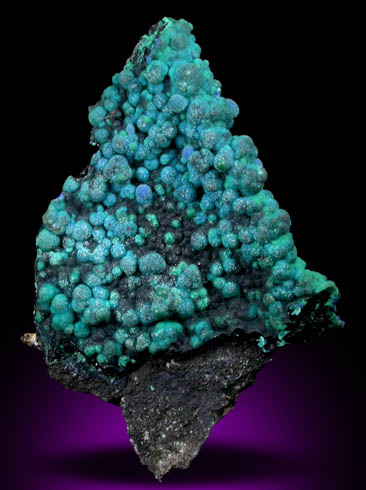 Chrysocolla over Azurite and Malachite on Tenorite from Morenci Mine, Clifton District, Greenlee County, Arizona