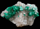 Dioptase on Calcite from Altyn-Tyube, 66 km east of Karagandy, Karaganda Oblast', Kazakhstan (Type Locality for Dioptase)