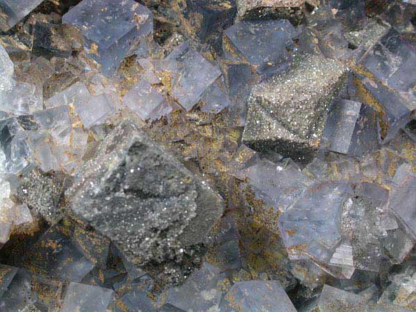 Fluorite, Galena, Anglesite from Blanchard Mine, Hansonburg District, 8.5 km south of Bingham, Socorro County, New Mexico