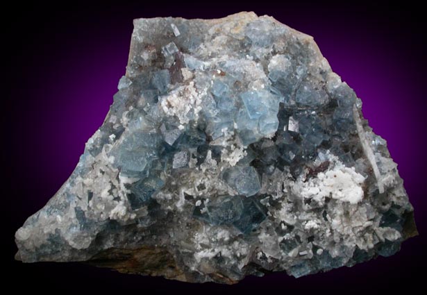 Fluorite, Galena, Calcite from Blanchard Mine, Hansonburg District, 8.5 km south of Bingham, Socorro County, New Mexico