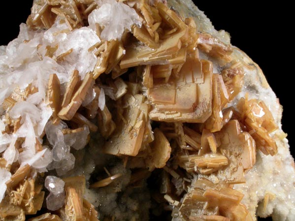 Barite with Calcite on Quartz from Juanita Mine, Magdalena District, Socorro County, New Mexico