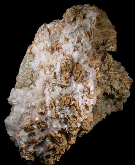 Barite with Calcite on Quartz from Juanita Mine, Magdalena District, Socorro County, New Mexico