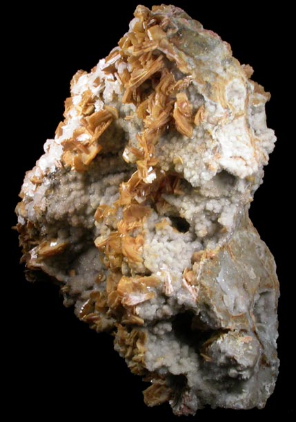 Barite with Calcite on Quartz from Juanita Mine, Magdalena District, Socorro County, New Mexico