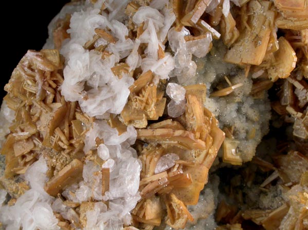 Barite with Calcite on Quartz from Juanita Mine, Magdalena District, Socorro County, New Mexico