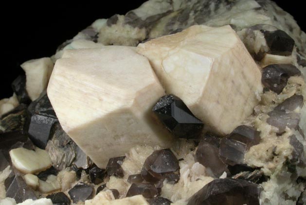 Microcline with Quartz var. Smoky Quartz from Moat Mountain, west of North Conway, Carroll County, New Hampshire