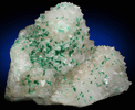 Brochantite on Quartz from Blanchard Mine, Hansonburg District, 8.5 km south of Bingham, Socorro County, New Mexico