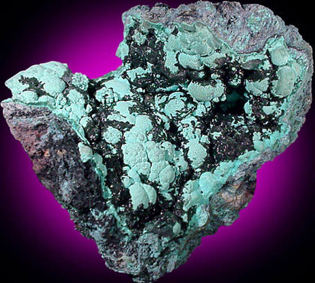 Malachite on Chrysocolla from Shinkolobwe Mine, 22 km WSW of Likasi, Katanga Copperbelt, Haut-Katanga Province, Democratic Republic of the Congo