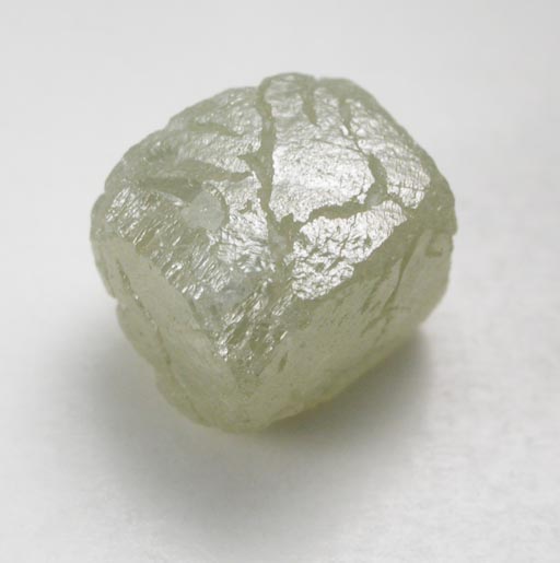 Diamond (3.41 carat yellow-gray cubic crystal) from Mbuji-Mayi (Miba), 300 km east of Tshikapa, Democratic Republic of the Congo