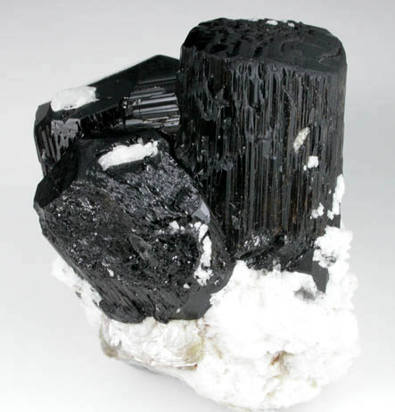 Schorl Tourmaline on Albite from Escondido Mine, Conselheiro Pea, Minas Gerais, Brazil