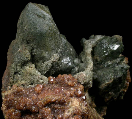 Andradite Garnet with Quartz with Hedenbergite inclusions from Sinerechenskoye deposit, west of Kavalerovo, Primorskiy Kray, Russia