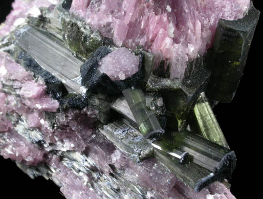 Elbaite Tourmaline and Lepidolite from Pederneira Mine, Sao Jose da Safira, Minas Gerais, Brazil