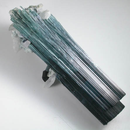 Elbaite var. Indicolite Tourmaline with Quartz from Lavra da Golconda, Near Governor Valadares, Minas Gerais, Brazil