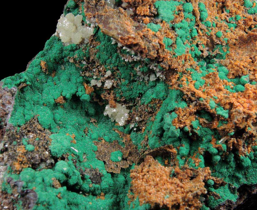 Malachite, Smithsonite and Cobalt-rich Dolomite from Tsumeb Mine, Otavi-Bergland District, Oshikoto, Namibia