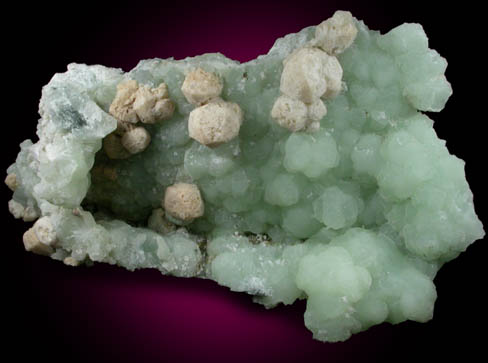 Analcime on Prehnite from Upper New Street Quarry, Paterson, Passaic County, New Jersey