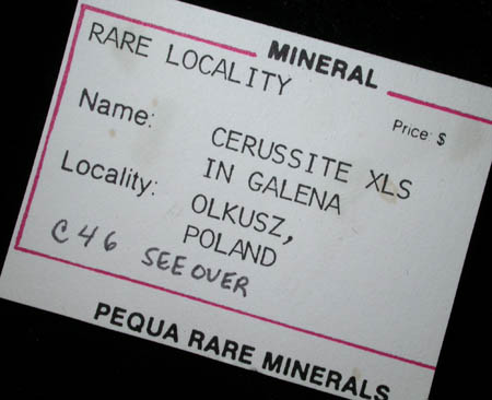 Cerussite on Galena from Olkusz District, Malopolskie, Poland