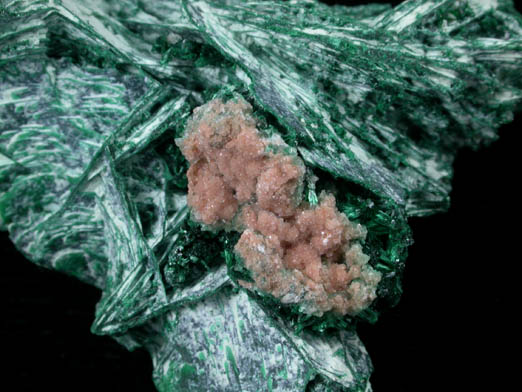 Malachite with Calcite from N'Chwaning Mine, Kalahari Manganese Field, Northern Cape Province, South Africa