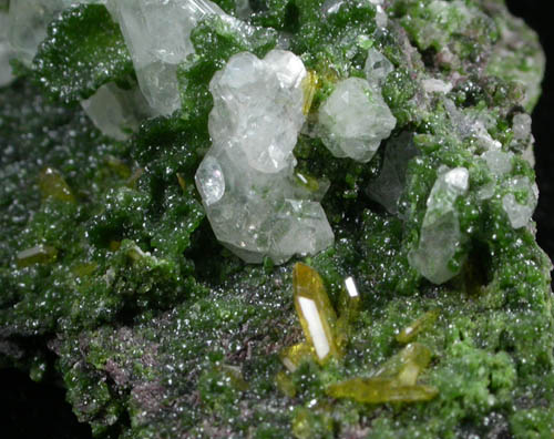 Cerussite, Wulfenite, Mottramite from Tsumeb Mine, Otavi-Bergland District, Oshikoto, Namibia