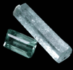 Beryl var. Aquamarine (2.06 ct. crystal with 0.70 faceted gemstone) from Skardu District, Gilgit-Baltistan, Pakistan