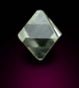 Diamond (0.33 carat cuttable pale greenish-yellow octahedral crystal) from Northern Cape Province, South Africa