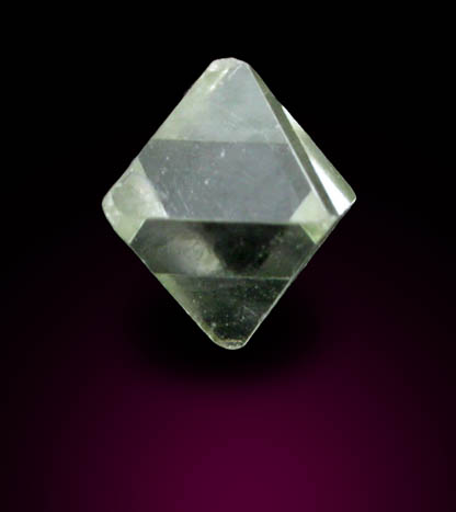 Diamond (0.33 carat cuttable pale greenish-yellow octahedral crystal) from Northern Cape Province, South Africa