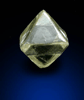 Diamond (0.33 carat cuttable yellow octahedral crystal) from Northern Cape Province, South Africa