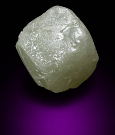 Diamond (2.47 carat yellow-gray cubic crystal) from Mbuji-Mayi (Miba), 300 km east of Tshikapa, Democratic Republic of the Congo