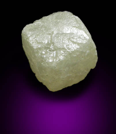 Diamond (2.14 carat yellow-gray cubic crystal) from Mbuji-Mayi (Miba), 300 km east of Tshikapa, Democratic Republic of the Congo