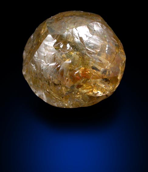 Diamond (1.67 carat fancy yellow-orange complex crystal) from Letlhakane Mine, south of the Makgadikgadi Pans, Botswana