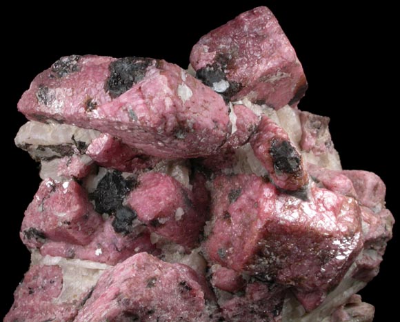 Rhodonite, Franklinite, Calcite, Andradite from Franklin, Sussex County, New Jersey (Type Locality for Franklinite)