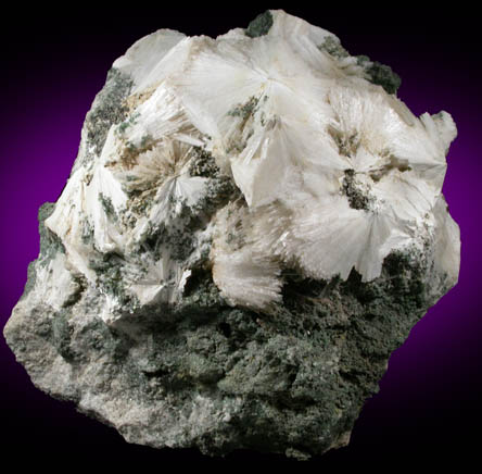 Natrolite with Diopside from Tyringham, Berkshire County, Massachusetts