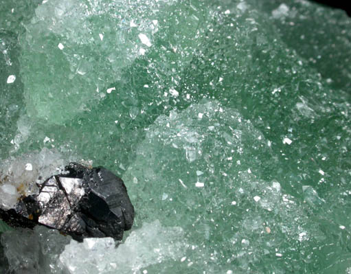 Fluorite with Quartz coating over Sphalerite from Samine Fluorite Mine, Djebel el Hammam, 44 km southwest of Meknes, Morocco