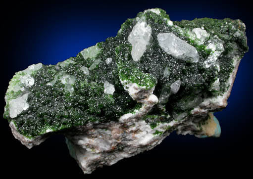 Cerussite on Adamite var. Cuproadamite from Tsumeb Mine, Otavi-Bergland District, Oshikoto, Namibia