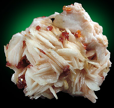 Vanadinite on Barite from Mibladen, Morocco