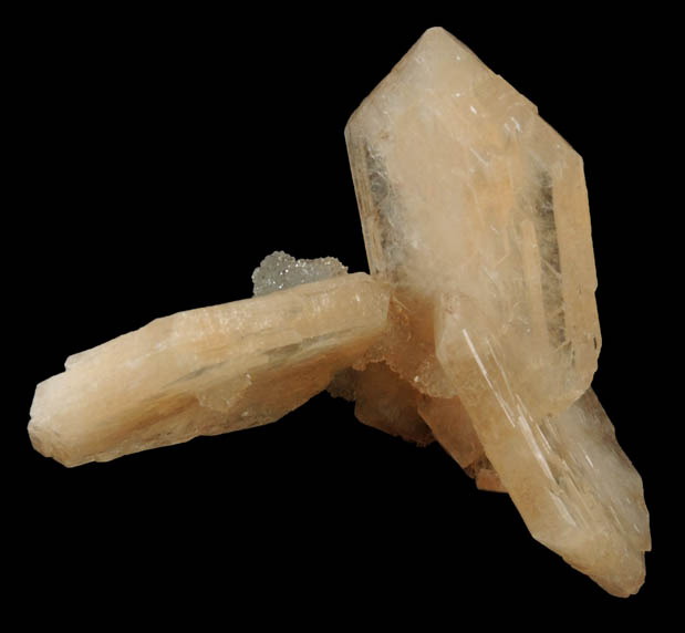 Stilbite-Ca (with hourglass-shaped internal zoning) on Quartz from Pune District, Maharashtra, India