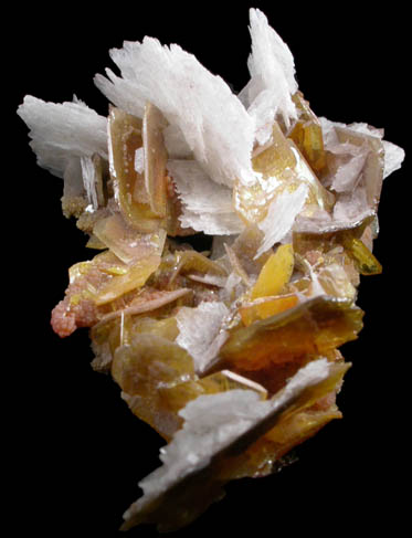 Wulfenite and Barite with Mimetite from San Francisco Mine, Cerro Prieto, north of Cucurpe, Sonora, Mexico
