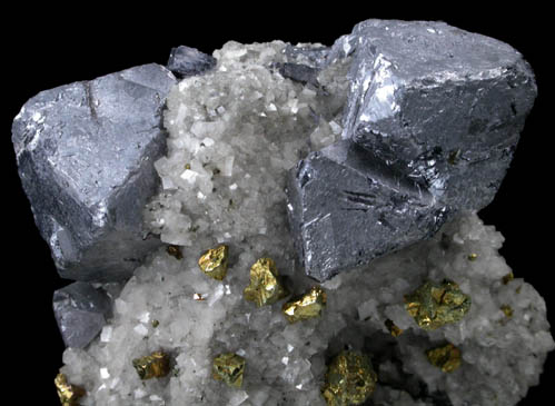 Galena and Chalcopyrite on Dolomite from Sweetwater Mine, Viburnum Trend, Reynolds County, Missouri