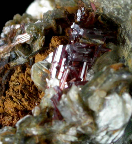 Rutile on Muscovite from Hiddenite, Alexander County, North Carolina