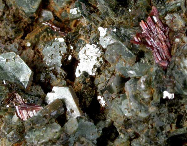 Rutile on Muscovite from Hiddenite, Alexander County, North Carolina