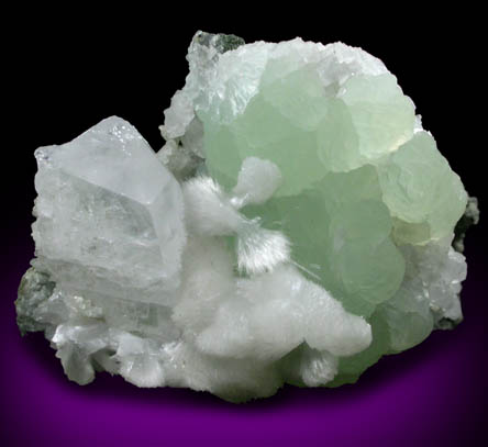 Thomsonite, Prehnite, Calcite from Lower New Street Quarry, Paterson, Passaic County, New Jersey