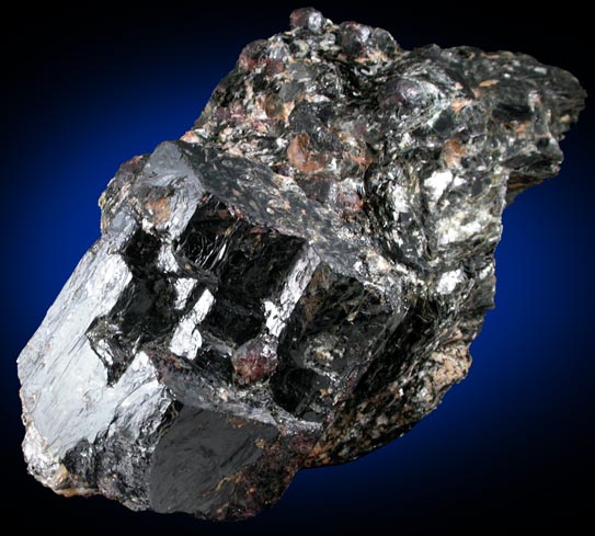 Schorl Tourmaline with Almandine from Haddam, Middlesex County, Connecticut