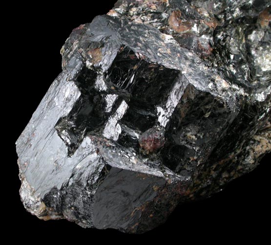 Schorl Tourmaline with Almandine from Haddam, Middlesex County, Connecticut