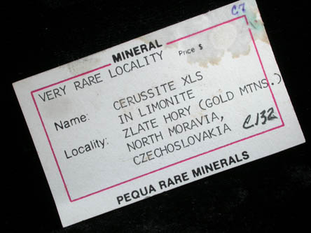 Cerussite on Limonite from Zlate Hory (Zuckmantel), Moravia, Czech Republic