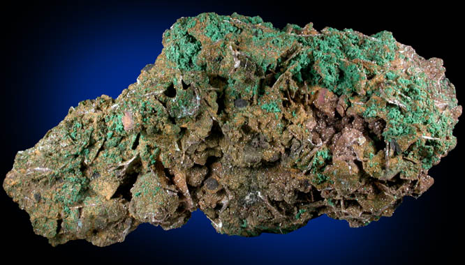 Smithsonite on Wulfenite with Malachite from Tsumeb Mine, Otavi-Bergland District, Oshikoto, Namibia