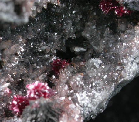 Erythrite on Quartz from Bou Azzer District, Anti-Atlas Mountains, Tazenakht, Ouarzazate, Morocco (Type Locality for Erythrite)