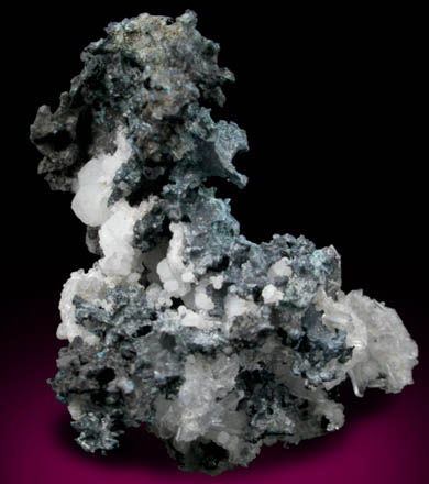 Acanthite on Quartz from San Juan de Rayas Mine, Guanajuato, Mexico