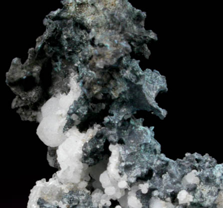 Acanthite on Quartz from San Juan de Rayas Mine, Guanajuato, Mexico