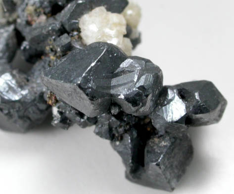 Acanthite with Calcite from San Juan de Rayas Mine, Guanajuato, Mexico