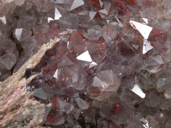 Quartz var. Smoky-Amethyst Quartz with Hematite inclusions and Barite from Blue Point Mine, Pearl Station, Thunder Bay District, Ontario, Canada