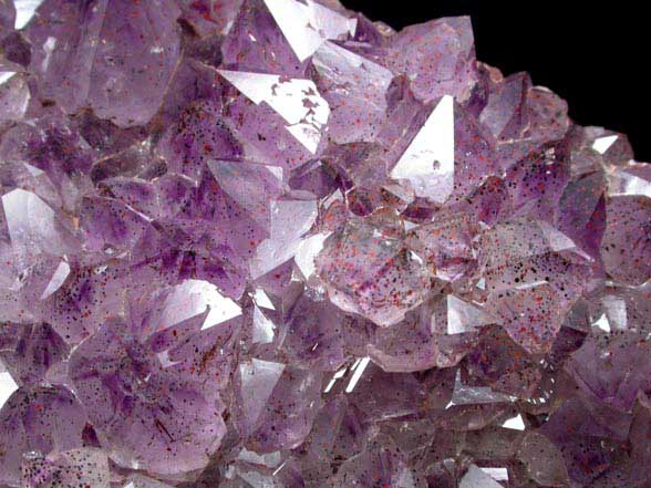 Quartz var. Amethyst Quartz with Hematite inclusions from Blue Point Mine, Pearl Station, Thunder Bay District, Ontario, Canada